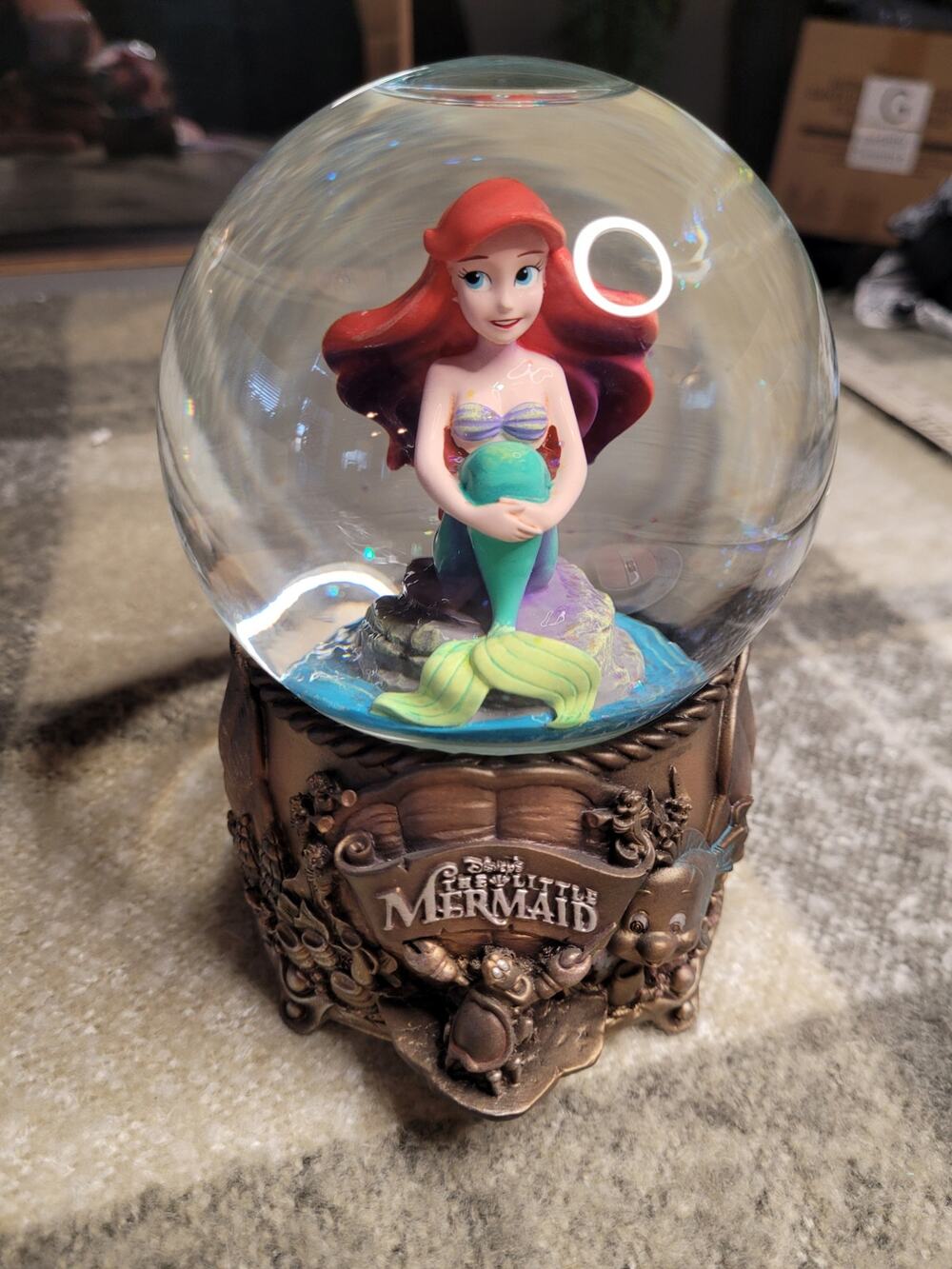 Disney Little Mermaid Ariel Part of Your World Musical Snow Globe Original Box